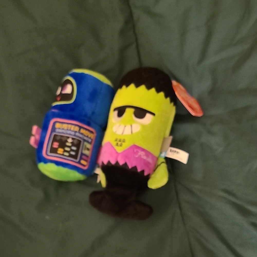 Bark Monster Buddies Plush Set - Green and Blue